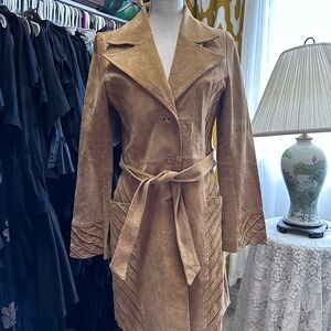 Arden B suede trench coat